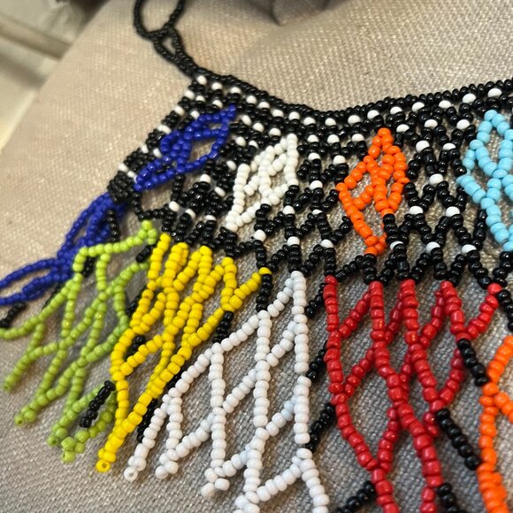 African Maasai Handmade Beaded Collar Necklace - NWT - Picture 7 of 10